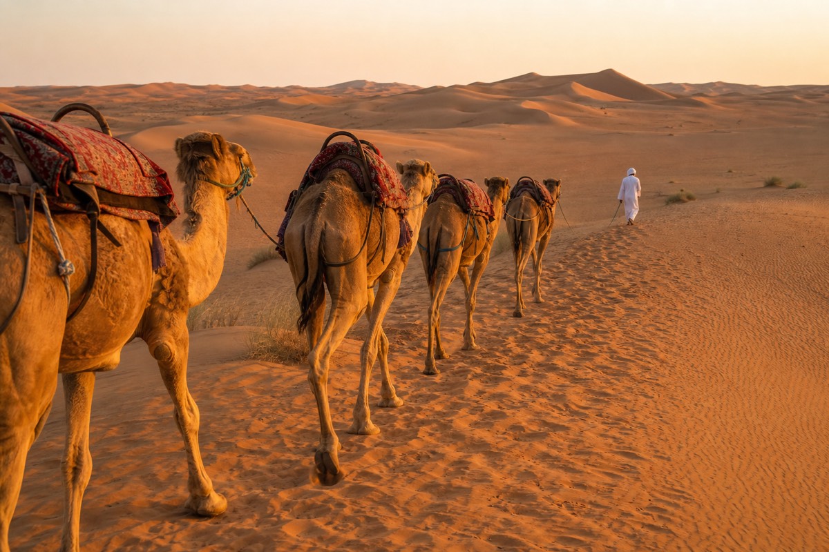 A camel ride across the dunes